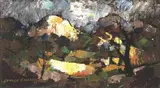 George Enslin, Landscape with Mountains and Trees, oil on canvas