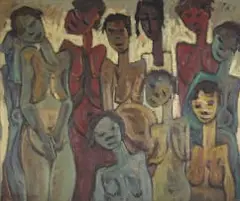 Frans Claerhout, Figures, oil on board