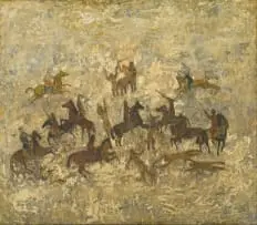 Georgina Ormiston, The Skirmish, oil on board