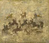 Georgina Ormiston, The Skirmish, oil on board