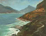 Philip Erskine, Hout Bay from Chapman's Peak Drive, oil on board