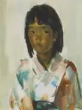 Clément Serneels, Portrait of a Girl, oil on canvas laid down on board