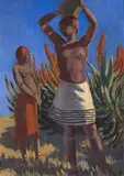 Neville Lewis, Two Figures and Aloes