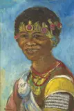 James Thackwray, Portrait of an Woman in Traditional Dress