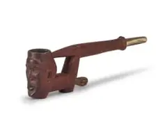 Face Pipe by Julius Mfethe, wood and bone, offered Apr 2022