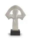 Lorraine Edelstein, Abstract Form, carved marble, on a marble base