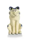 Cream & Blue Cat by Hylton Nel, glazed earthenware, sold Apr 2022