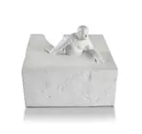 Florian Wozniak, Walk, bronze with white patina