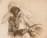 Dorothy Kay, The Old Oyster Woman, hand-coloured etching on paper