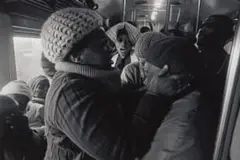 Santu Mofokeng, Supplication, Johannesburg–Soweto Line, 1986, photographic print on paper
