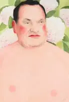 Stephen Allwright, Hosni with Mophead Hydrangeas, watercolour on paper