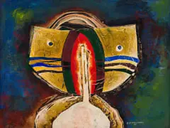 Kagiso Patrick Mautloa, Mask Face, oil on board
