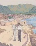 Carl Becker, Fisherman, gouache on paper