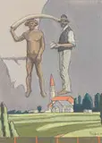Carl Becker, Ivory Traders, gouache on paper