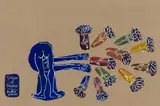 Gesture of Flowers by Walter Battiss, watercolour and gouache on paper, sold Mar 2022