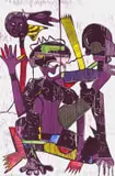 Blessing Ngobeni, In Response to Unknown, colour linocut on paper
