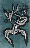 Shaka Kills an Heir, no. 29 by Cecil Skotnes, colour woodcut on paper, sold Mar 2022