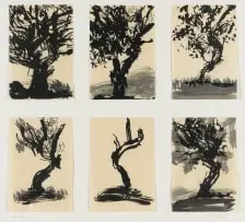 William Kentridge, Tree Variations, linocut and ink on paper