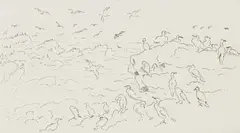 Groot Duikers (Great Cormorants) by François Krige, etching on paper, sold Mar 2022