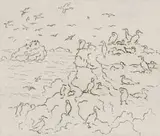 François Krige, Klein Duikers (Cape Cormorants), etching on paper