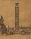 Dorothy Kay, Dedication of the Campanile (Port Elizabeth), etching on paper