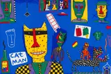 Cat Man by Norman Catherine, 7-colour screenprint on paper, sold Mar 2022