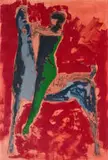 Marino Marini, Grande Cavalier, hand-coloured plate lithograph on paper