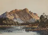 Tinus de Jongh, Berg River, hand-coloured etching