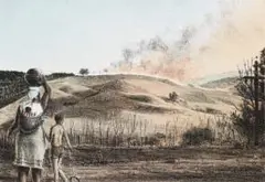 Sthembiso Sibisi, The Burning Hill, stone lithograph on paper