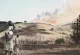 Sthembiso Sibisi, The Burning Hill, stone lithograph on paper