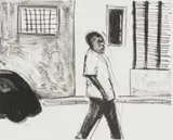 A Black Car by Sam Nhlengethwa, lithograph on paper, sold Mar 2022