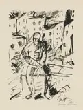 Irma Stern, Seated Man, lithograph on paper