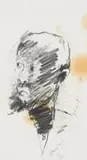Nelson Makamo, Head of a Man, pencil on paper