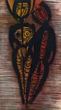 Cecil Skotnes, Two Abstract Figures, incised and painted wood panel
