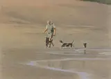 Kim Donaldson, A Walk on the Beach, chalk pastel on paper