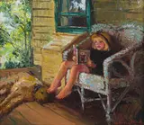 Mari Vermeulen-Breedt, Girl Reading in a Chair