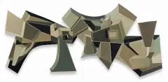 Olaf Bisschoff, Grey Escher Nightmare, oil on laser-cut wood panel