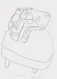 Robert Hodgins, Skull II, pencil on paper