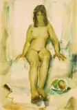 Clément Serneels, Nu Assise (Seated Nude) II, oil on canvas