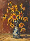 Wessel Marais, Rudbeckias in a Vase