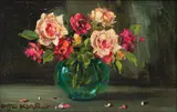 Otto Klar, Roses in a Glass Vase