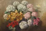 Hydrangeas and Other Flowers by Frans Oerder, oil on canvas, sold Mar 2022