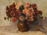 Herfs Asters/Chrysanthemums by Frans Oerder, oil on canvas, sold Mar 2022