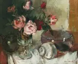 Irmin Henkel, Still Life with Pink Roses