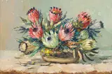 Wessel Marais, Vase of Proteas