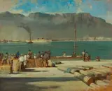 Walter Gilbert Wiles, Cape Town Docks, oil on board