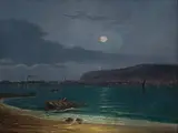 Charles J. Shrubsole, Night View – Durban Bay from the Victoria Embankment, 1915, oil on canvas laid down on board