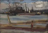 Kathleen Winifred Anderson, Durban Harbour, oil on canvas