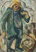 Fritz Krampe, Fisherman, oil on board
