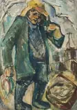 Fritz Krampe, Fisherman, oil on board